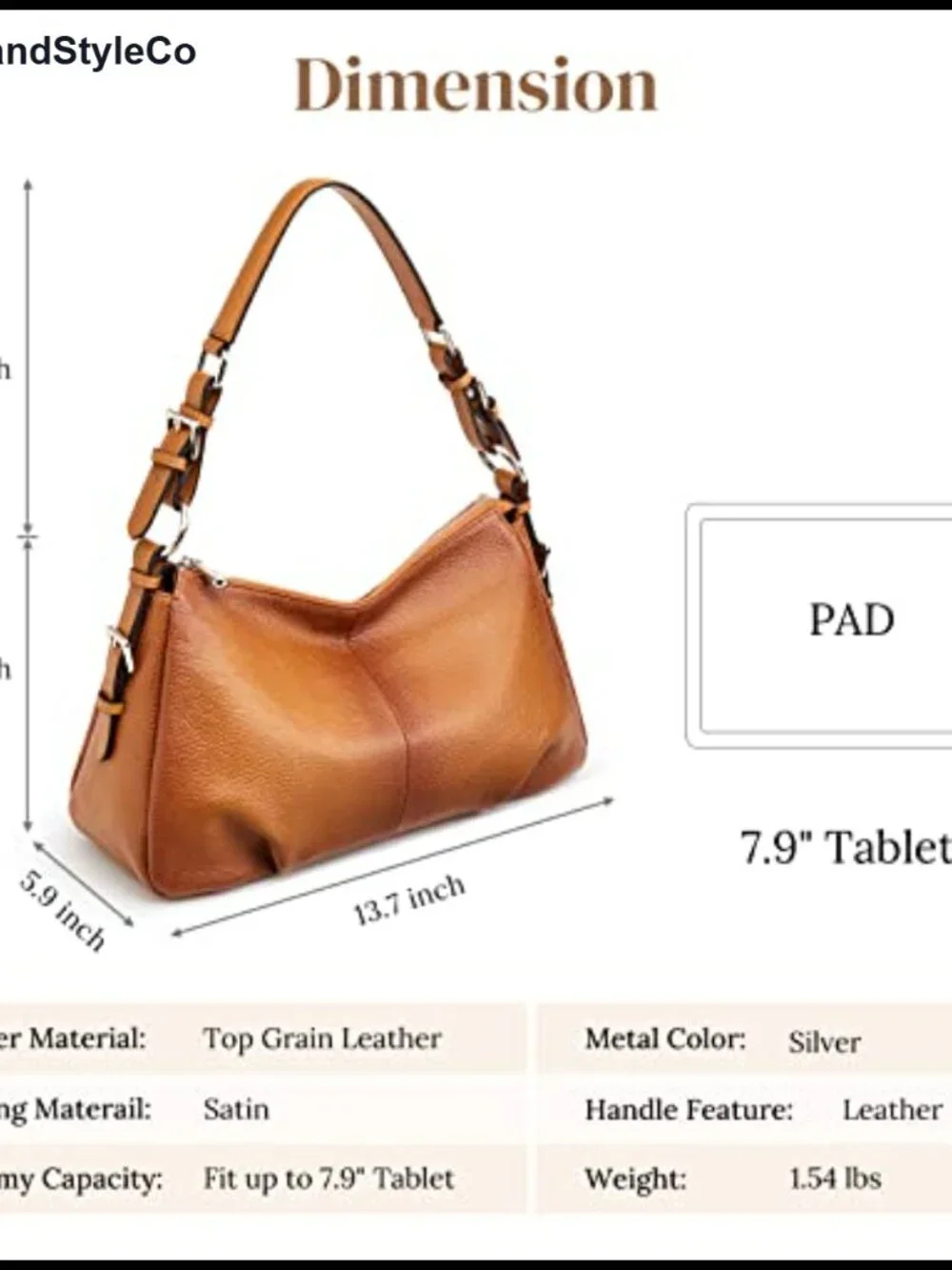 Genuine Leather Hobo Handbag - Top Handle Shoulder Bag